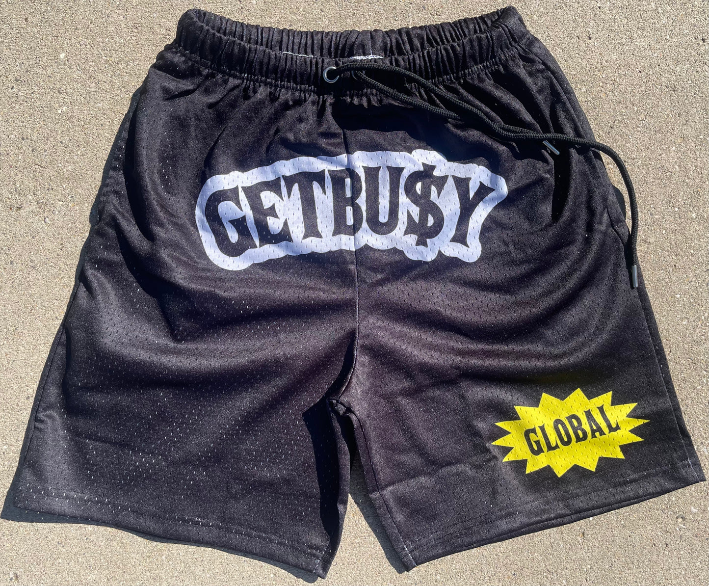 Get Busy Black Mesh Shorts