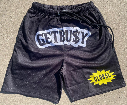 Get Busy Black Mesh Shorts