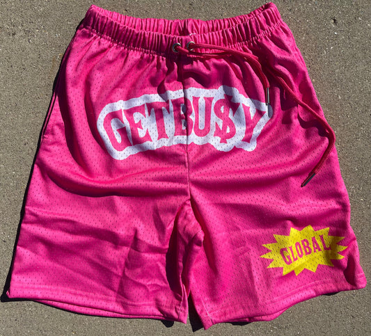 Get Busy Pink Mesh Shorts